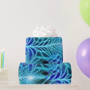 Papier Cadeau Motif à répétition électrique bleu brillant