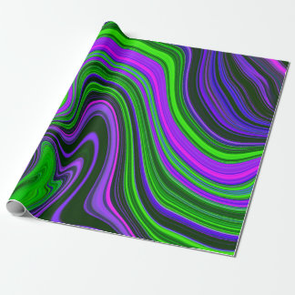 Papier Cadeau Motif Abstrait à la mode Bright Neon Purple Green