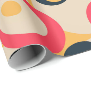 Papier Cadeau Motif Abstrait artistique géométrique rétro #10