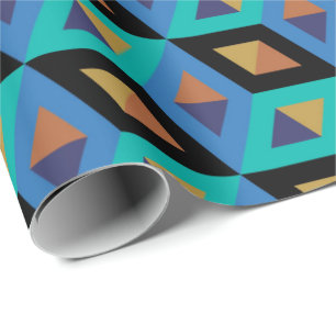 Papier Cadeau Motif Abstrait artistique géométrique rétro #34