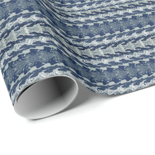 Papier Cadeau Motif Abstrait Bleu Marine  