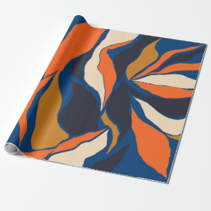 Papier Cadeau Motif abstrait coloré à la main. col créatif