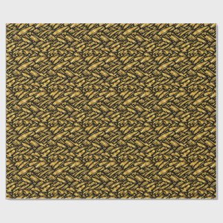 Papier Cadeau Motif abstrait de feuille d'or