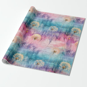 Papier Cadeau Motif Abstrait de Pissenlit Vintage (6)
