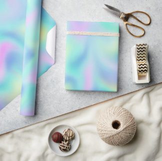 Papier Cadeau Motif Abstrait de Tourbillons Pastel