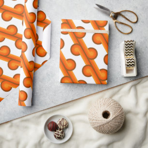 Papier Cadeau Motif abstrait de vagues funky rétro chic