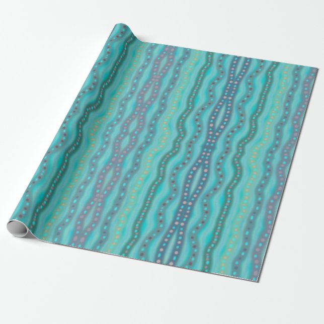 Papier Cadeau Motif Abstrait Dichroic Beach Glass dépoli (Déroulé)