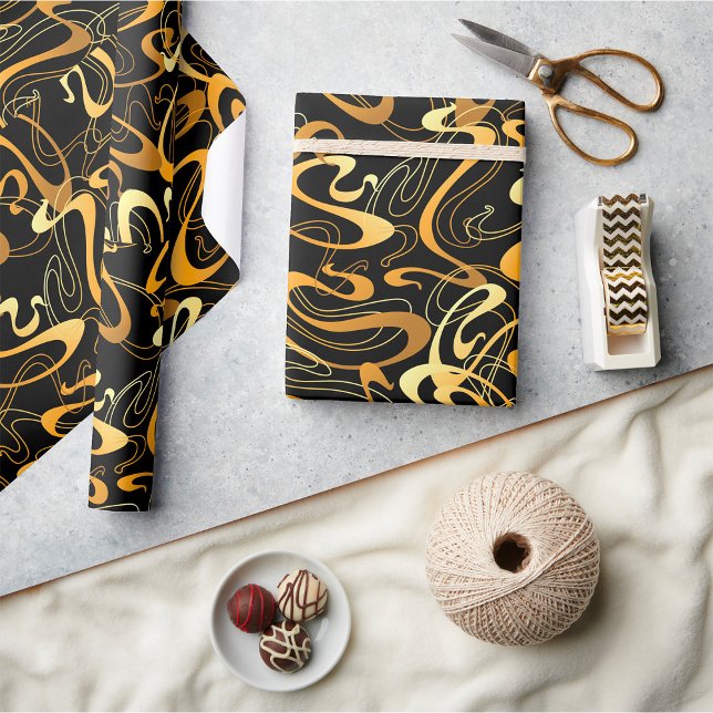 Papier Cadeau Motif Abstrait doré (Créateur téléchargé)