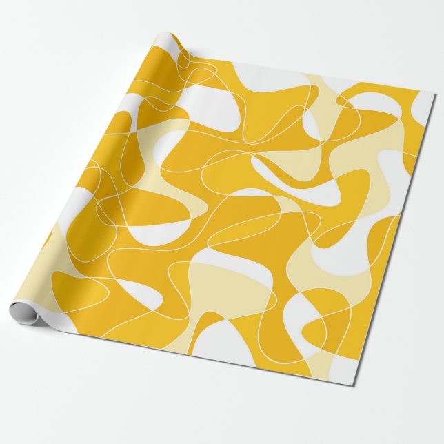 Papier Cadeau motif Abstrait - orange (Déroulé)