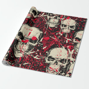 Papier Cadeau motif Abstrait transparent avec un skul humain sin