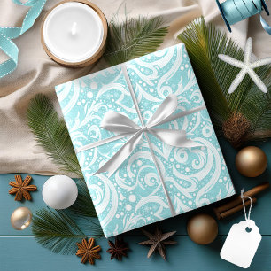 Papier Cadeau Motif Abstrait turquoise Snowflake #10 ID1009