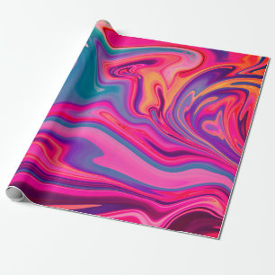 Papier Cadeau Motif Abstrait vert bleu clair et tendance