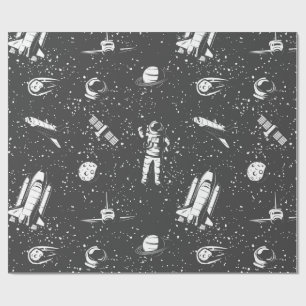 Papier Cadeau Motif aérospatial astronaute