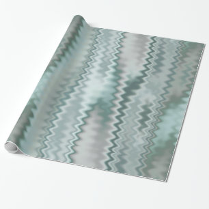 Papier Cadeau Motif aléatoire de fractale de zigzag d'Aqua