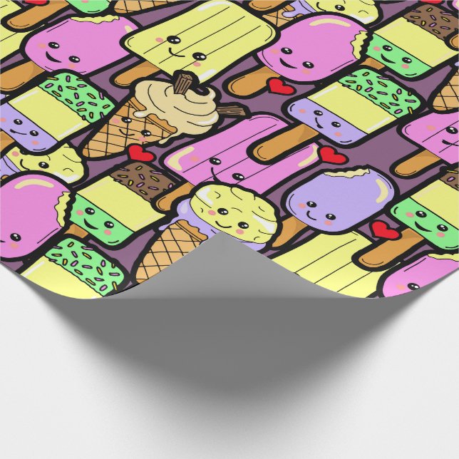 Papier Cadeau Motif alimentaire Cute Kawaii (Coin)