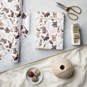 Papier Cadeau Motif Amoureux des chiens amusant Imprimer