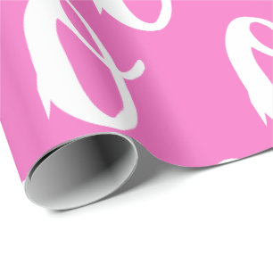Papier Cadeau Motif amusant rose et blanc Cool