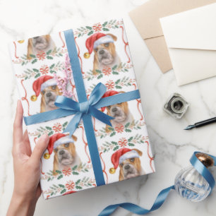 Papier Cadeau Motif anglais Bulldog Noël
