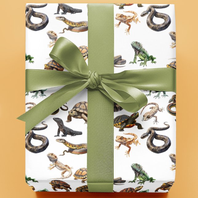 Papier Cadeau Motif animal de la tortue lézard du serpent reptil (Créateur téléchargé)