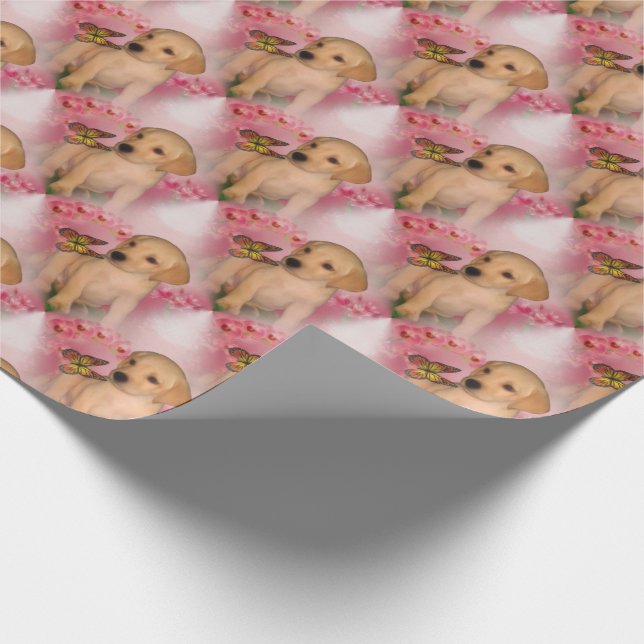Papier Cadeau Motif animal de marionnettes du laboratoire jaune (Coin)
