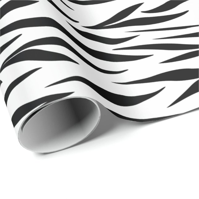 Papier Cadeau Motif animal tigre Mariage blanc sans couture (Coin rond)