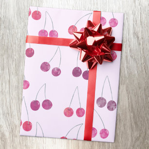 Papier Cadeau Motif aquarelle de cerise