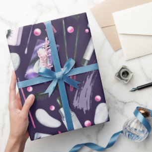 Papier Cadeau Motif aquarelle de cosmétiques
