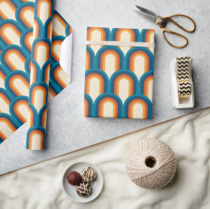 Papier Cadeau Motif arc-en-ciel Arche rétro coloré