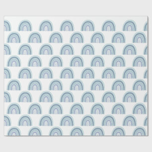 Papier Cadeau Motif arc-en-ciel bleu Boho