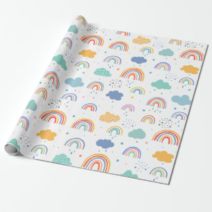 Papier Cadeau Motif arc-en-ciel coloré