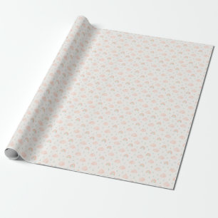 Papier Cadeau Motif Arcs-en-ciel et Nuages Roses