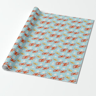 Papier Cadeau Motif Arrière - plan des nuages des plans vintages