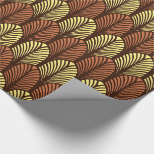Papier Cadeau Motif Art déco, Brown sombre et rouille