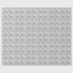 Papier Cadeau Motif artistique de fleurs tourbillonnantes floral