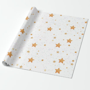 Papier Cadeau motif aux étoiles d'or