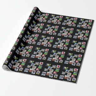 Papier Cadeau Motif avec des oiseaux et des fleurs lancer l'orei