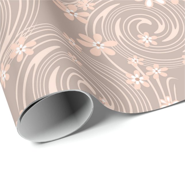 Papier Cadeau Motif beige (Coin rond)