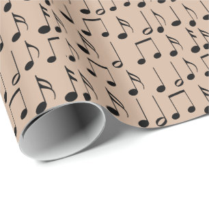 Papier Cadeau Motif Black Music Notes