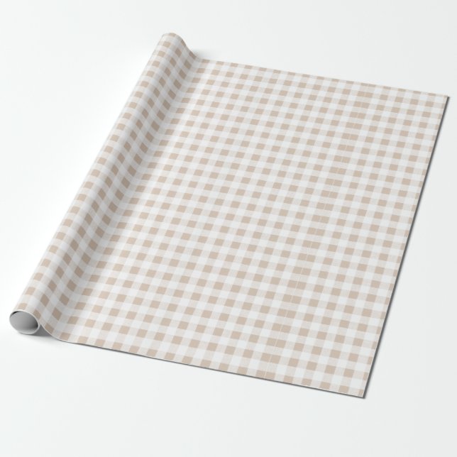 Papier Cadeau Motif blanc beige de guingan (Déroulé)