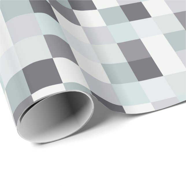 Papier Cadeau Motif blanc et gris de Pixelated (Coin rond)