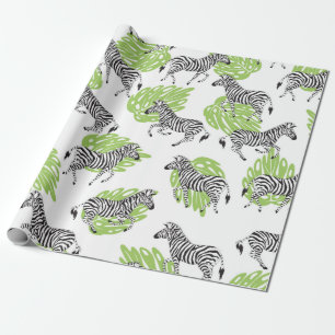 Papier Cadeau Motif blanc sans couture avec zèbres. illustratio