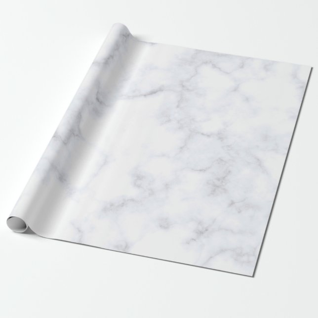 Papier Cadeau Motif blanc texture marbre (Déroulé)