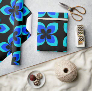 Papier Cadeau Motif bleu bicolore