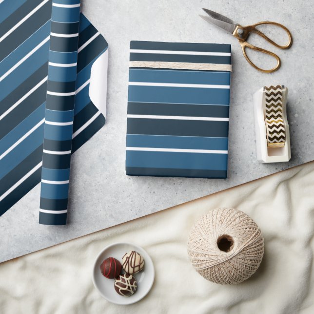 Papier Cadeau Motif bleu bleu marine (Artisanat)