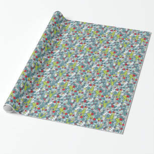 Papier Cadeau motif bleu de kawaii