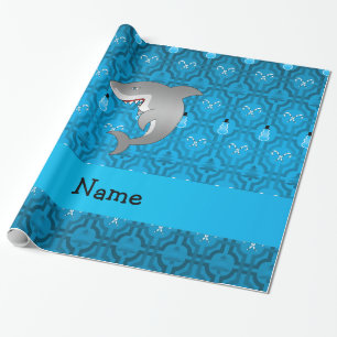 Papier Cadeau Motif bleu de treillis de bonhomme de neige de