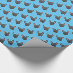 Papier Cadeau Motif Blue French Bulldog