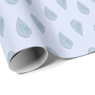 Papier Cadeau Motif Blue Seashell.
