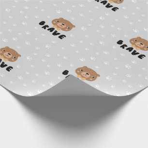 Papier Cadeau Motif Boho animal de l'ours des bois