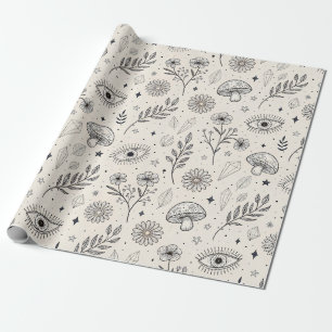 Papier Cadeau Motif botanique céleste (3)